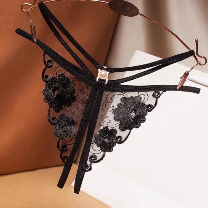 String Tanga Pour Femme Sexy Dentelle Noir Noir Cdiscount PrêtàPorter