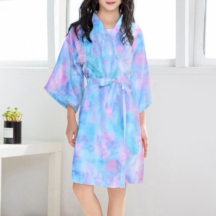 Enfants Bebe Enfant Fille Imprimer Ete Kimono Robes Peignoir Vetements De Nuit Bleu Clair Bleu Clair Cdiscount Pret A Porter