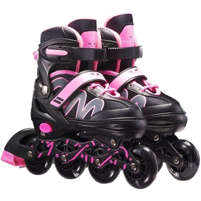 Rollers Enfants Et Adultes Avec Roues Lumineuses - Patins à Roulettes Ajustables Et Confortables Pour Filles Et Garçons