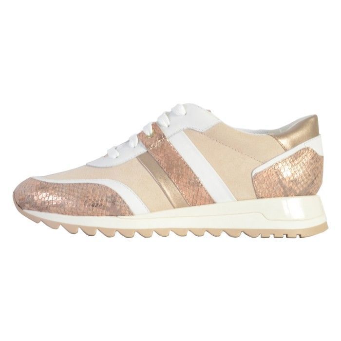 Geox Basket Cuir Geox Tabelya D16AQA - Blanc/Rose Or