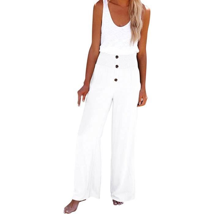 Pantalon Taille élastique Poches Pantalon Femme Été PASUDA - 7/8 En Coton Fluide - Taille Élastique Avec Cordon - 6 Couleurs Pantalon 7/8 Femme