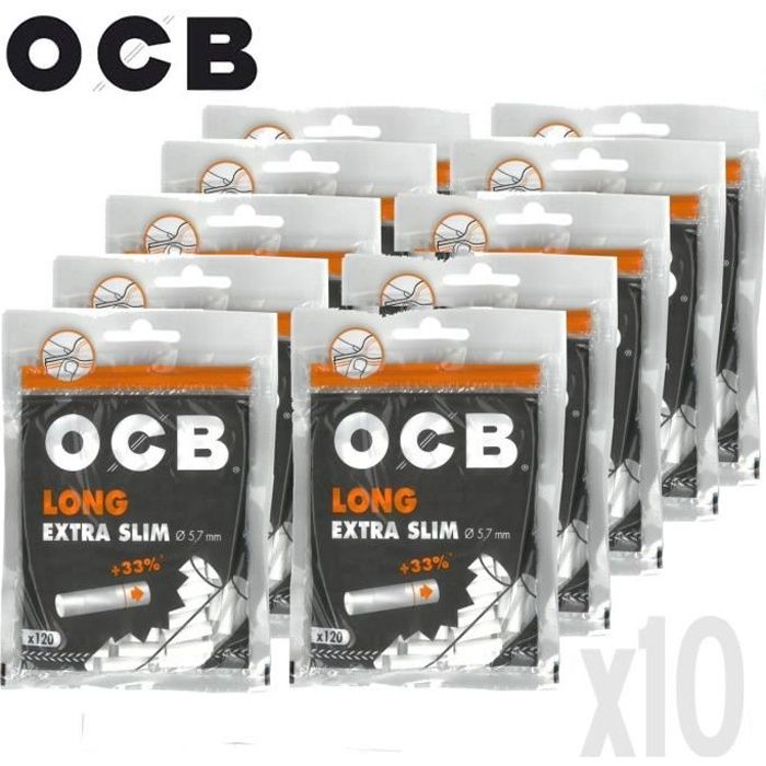 OCB - Lot de dix paquets de Filtres Long Extra Slim - Cdiscount Au quotidien