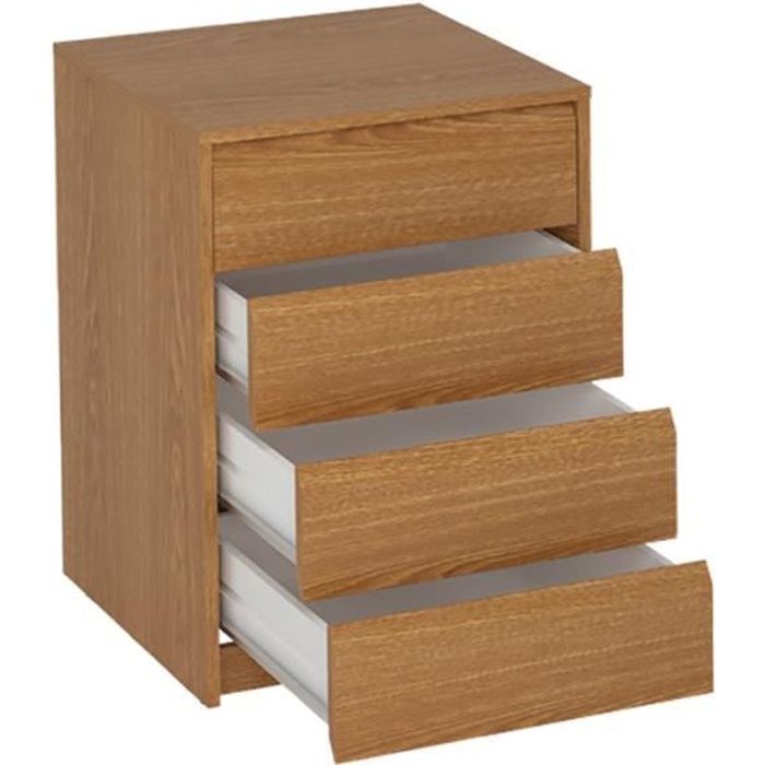 Commode Meuble de rangement coloris chêne - Longueur 50 x Hauteur 73.4 x Profondeur 45 cm Commode Meuble de rangement coloris chêne - Longueur 50 x Hauteur 73.4 x Profondeur 45 cm