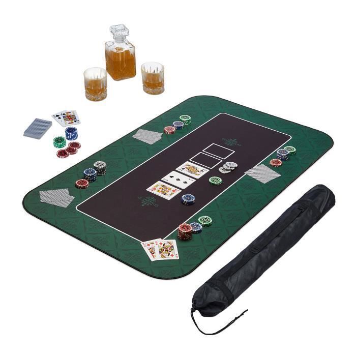 Tapis de jeu cartes Poker pas cher en feutrine vert pour joueurs texax
