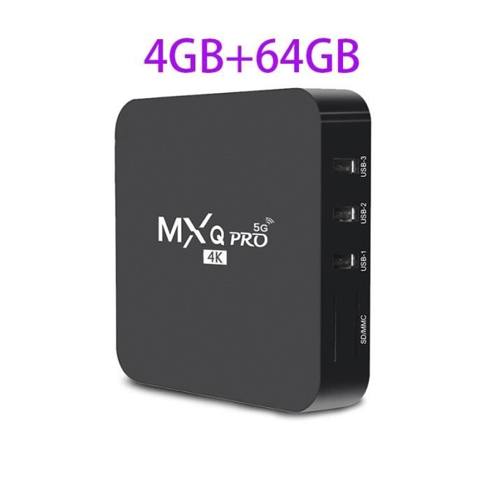 TV Box Android 12 Hustlashop 4Go 128Go - Lecteur Multimédia 8K Ultra HD, Quad Cortex A53, WiFi Bluetooth