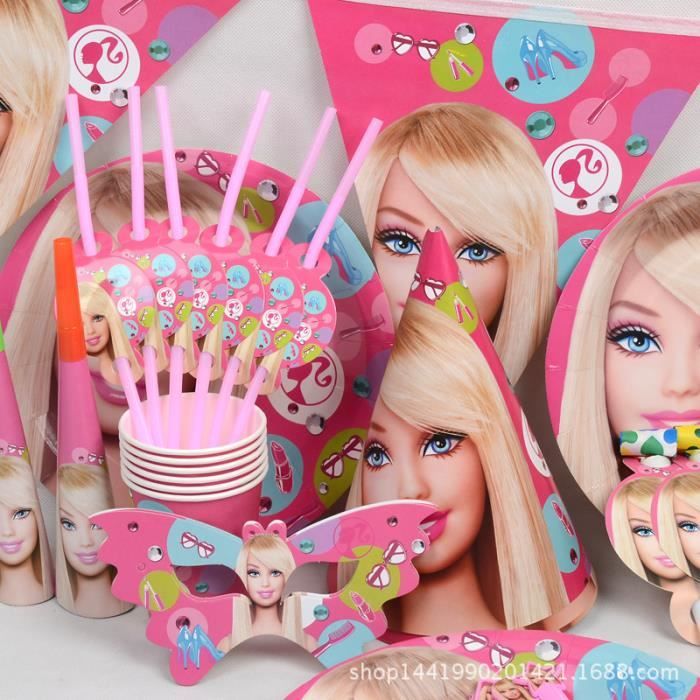 90pcs Barbie Luxury Anniversaire Party Decoration Pack Enfants # -  Cdiscount Maison