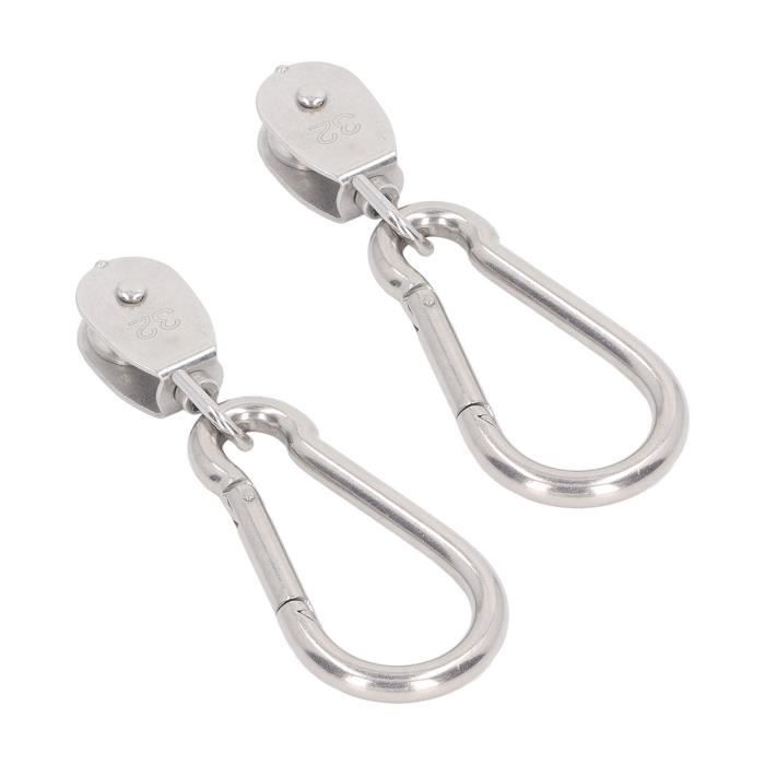 Poulies En Acier Inoxydable 5 Pièces Avec Mousquetons - Kit Pour Câbles Et Cordes