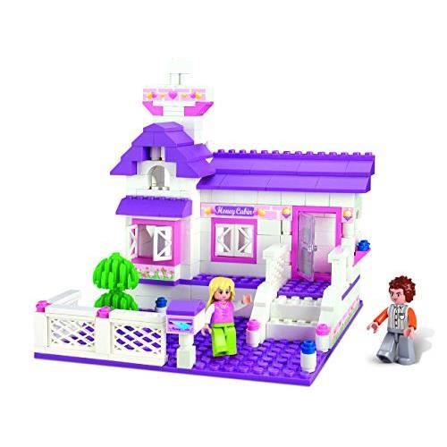 Sluban Set Costruzioni Casa Dei Sogni: Gioco Per Bambine Con Fiori, Albero E Cassetta Postale, 3 Figure, Mattoncini Compatibili
