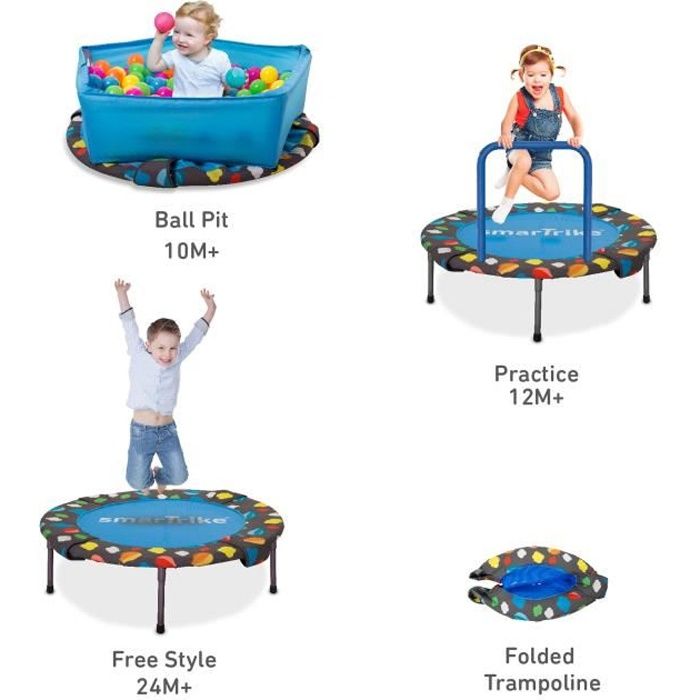 Smartrike 3 En 1 Centre D Activite Bebe Trampoline Et Ball Pit Enfant Pliant Toddler Cdiscount Jeux Jouets