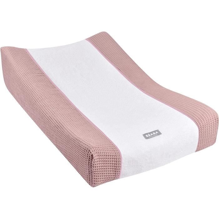 BÉABA Housse Matelas à Langer Sofalange - 100% Coton Bio Nid D'Abeille + Éponge Moelleuse, Oeko-Tex, Blanc