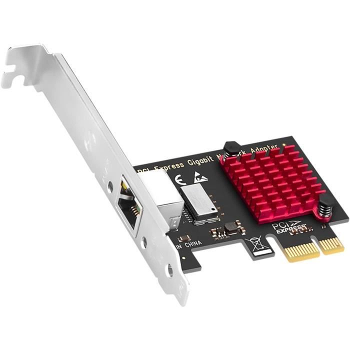 GLOTRENDS Carte réseau 101001000Mbps Gigabit PCIE NIC pour PC, Puce RTL8111H, PCIExpress X1