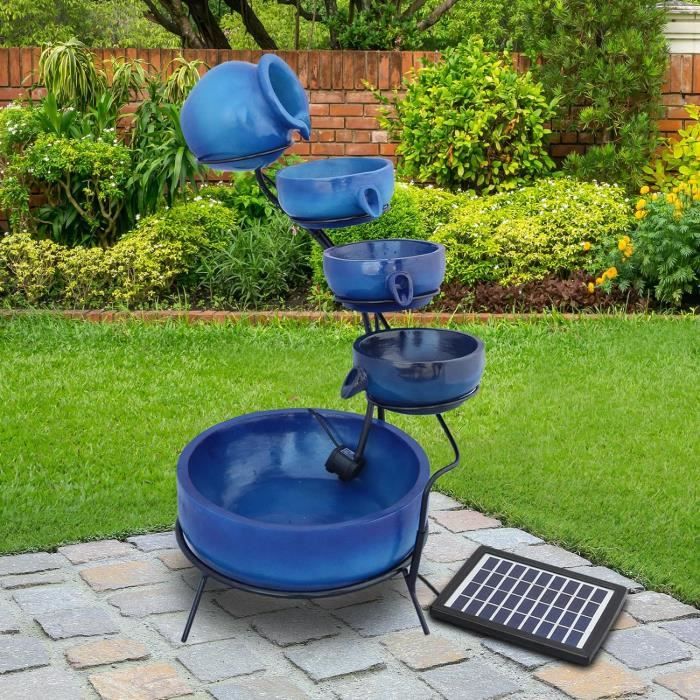 Fontaine à Robinet Invisible Pour Jardin - Pompe 3W, 4 LED, Décorative Pour Terrasse Ou Cour - 7
