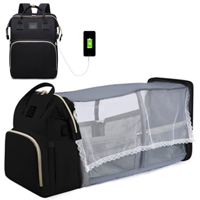 Pyhodi Sac De Rangement Poussette Bébé - Grand Sac à Couches Avec Poche Zippée Ours - Grande Capacité