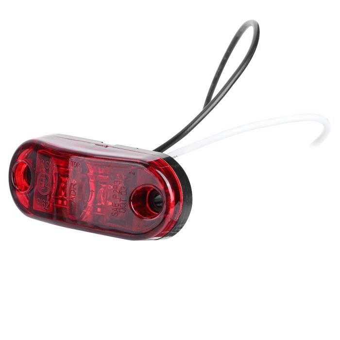 SURENHAP Feu de gabarit latéral à LED 4X 2 LED Auto Car Truck Trailer Side Marker Light Clearance Lamp 12V 24V auto feux Rouge