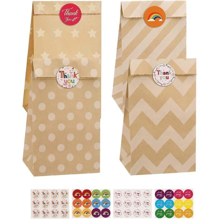 20 Pcs Sac En Papier Kraft, Sachet Bonbons Anniversaire, Sac Cadeau
