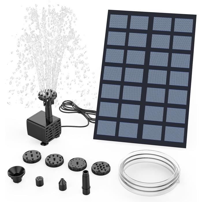 Decdeal Pompe De Fontaine Solaire 6V 1.2W 160L/H - Pompe Pour Étang Et Jardin Sans Brosse
