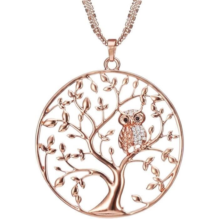 Collier Pendentif Arbre De Famille En Cristal Et Alliage - Pour Filles, Femme - Neuf Avec étiquettes