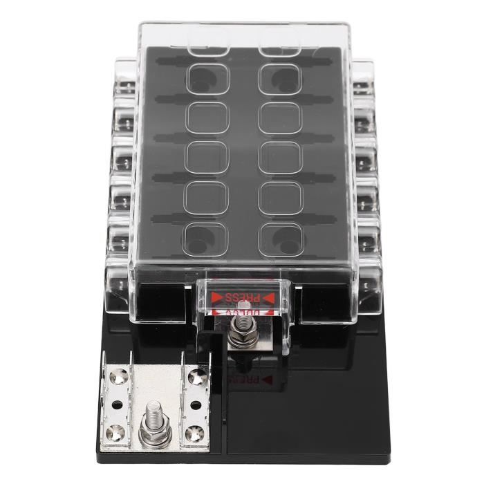 Qiorange 4 Voitures Way 12/24V Holder Box Lame Automobile Camion Fusible Circuit Norme Bateau Voiture Auto + 4 Lame Fusible (Fuse Box 4 Way