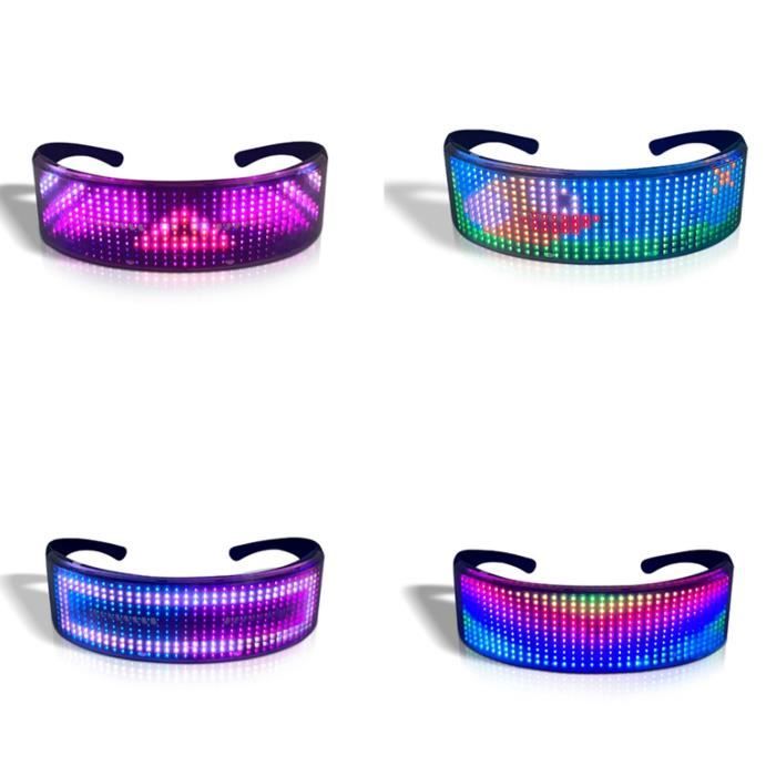 Lunettes Lumineuses - PAL - LED Multicolores - Contrôle APP - Charge USB - 5 heures dautonomie