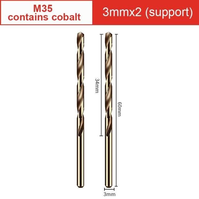 2 Forets Hélicoïdaux HSS-E Cobalt 8% - 6.2 Mm - Revêtement Titane - Pour Métaux Durs