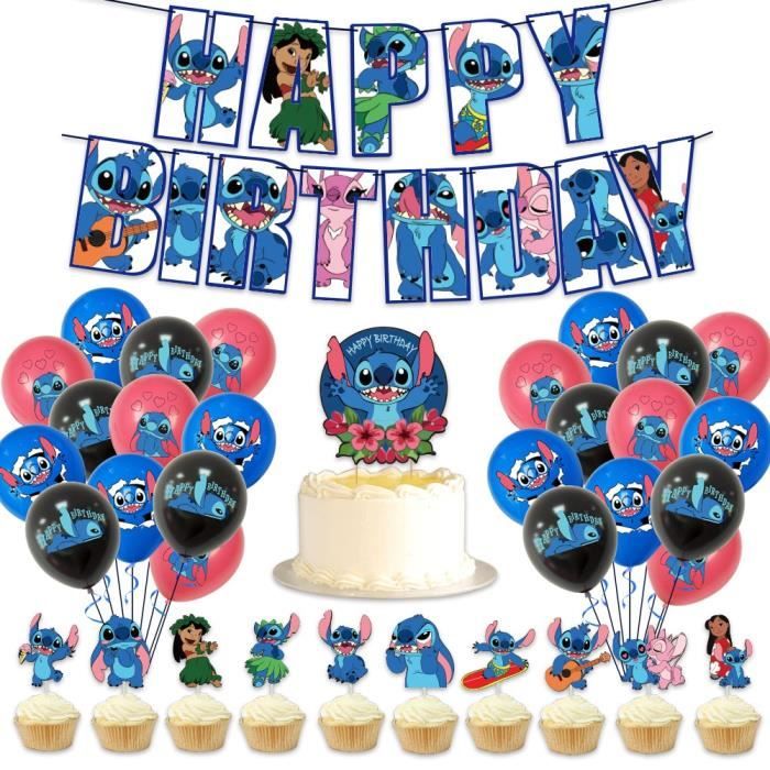 Lilo & Stitch Ballons Party Supplies, déco de fête, Kit d'anniversaire  Décoration, Lot de 26, Anniversaire pour Enfants - Cdiscount Maison