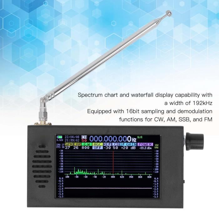 YOSOO récepteur radio SDR Récepteur RTL SDR 100 KHz à 1 766 MHz Pleine