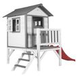AXI Maison Enfant Beach Lodge XL en Blanc avec Toboggan en Rouge | Maison de Jeux en Bois FFC pour Les Enfants | Maisonnette-1