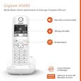 Téléphone Fixe GIGASET AS690 Blanc - Mains-libres performant HSP™ et blocage d'appels efficace-1