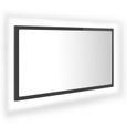 1421ROBUST•Miroir à LED de salle de bain Miroir Murale de Toilettes Parfait Gris brillant 80x8,5x37 cm Aggloméré-1