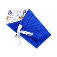 Gigoteuse d'emmaillotage bébé couverture, Nid Réversible universelle pour Garçon et Fille poussette Animaux–Velours Bleu-1