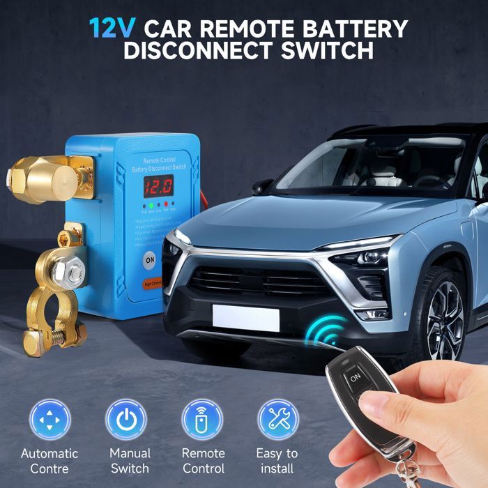 Disjoncteur Batterie 12V 200A Avec Télécommande – Coupe-Batterie Sans Fil Pour Voiture, Camping-Car, Bateau, Yacht & Caravane
