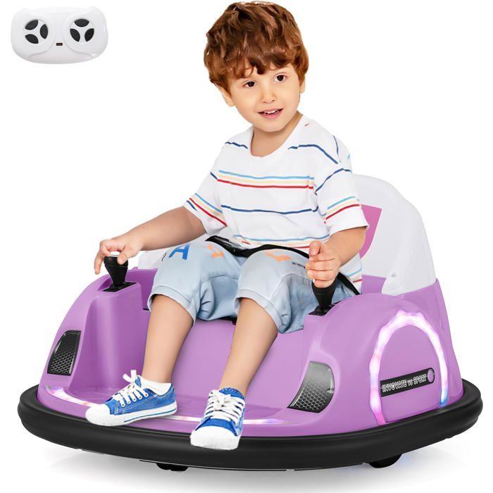Auto-Tamponneuse Enfants avec LED, Voiture Electrique Enfants avec Télécommande Mode Musical, pour Tout-Petits 1,5 Ans+,Charge 25KG (Rouge) | Leroy Merlin