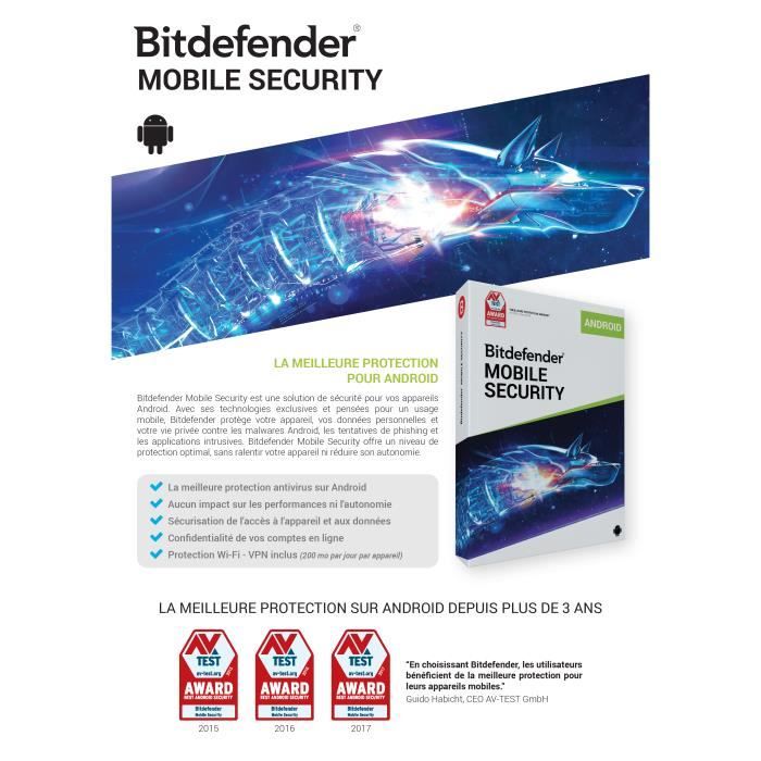 Applications de sécurité BITDEFENDER Mobile Security pour Android