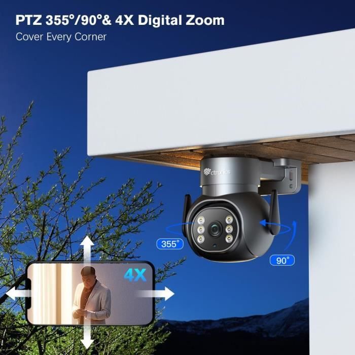 IeGeek 360° Camera Surveillance ExterieurWiFi PTZ Caméra IP Suivi  Automatique Pan 355° Tilt 90° Vision Nocturne Couleur Audio PIR - Cdiscount  Bricolage