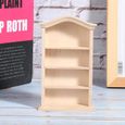 FIHERO 1:12 Modèle de Bibliothèque en Bois de Maison de Poupée pour Accessoires de Meubles de Maison Poupée Bricolage(Étagère à-2