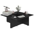 (VENTE FLASH) Petite Table Basse-Bout de Canapé-Table d'appoint contemporain Noir brillant 79,5x79,5x30 cm Aggloméré|9636-2