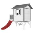 AXI Maison Enfant Beach Lodge XL en Blanc avec Toboggan en Rouge | Maison de Jeux en Bois FFC pour Les Enfants | Maisonnette-2