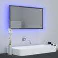 1421ROBUST•Miroir à LED de salle de bain Miroir Murale de Toilettes Parfait Gris brillant 80x8,5x37 cm Aggloméré-2