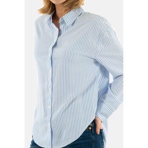 Chemise à Manches Longues ONLY Pour Femme - Taille 40, Bleu Et Blanc, Viscose
