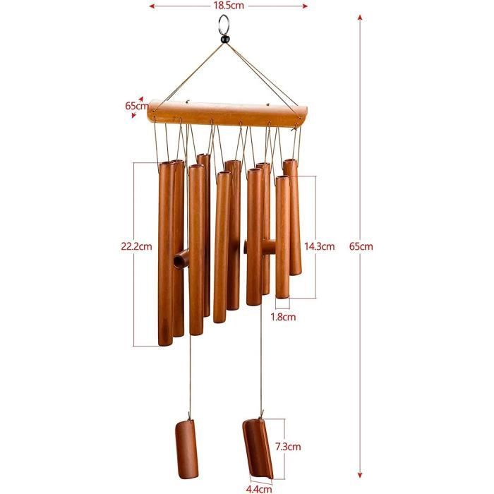 Generic - Carillon à Vent Carillon Bambou Déco Mobile Tubes Sonores Carillon  Détente Jardin Porte Cloche Feng Shui 60 cm - Objets déco - Rue du Commerce