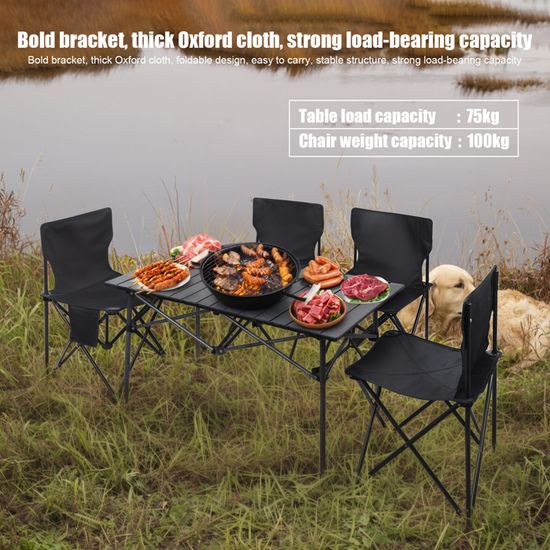 Table De Camping Pliable – 53x51x50 Cm, Acier Carbone, Sac Inclus – Idéale Pique-Nique, Jardin, Voyage