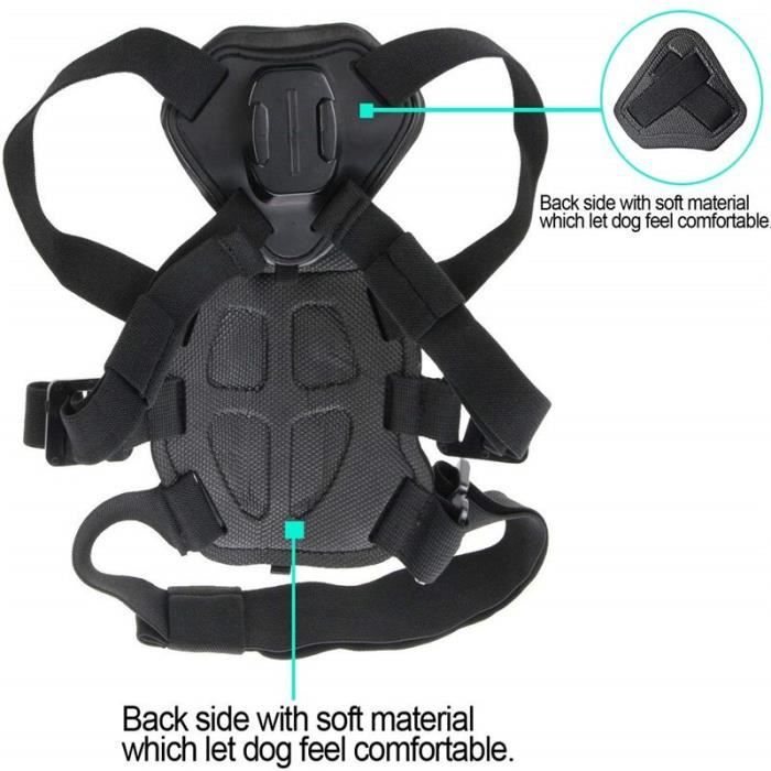 Support de harnais pour chien pour GoPro Hero 7 6 5, sangle de poitrine réglable, aller chercher