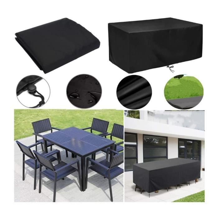 Housse Salon De Jardin Exterieur Housse De Protection Pour Table De Jardin - Taille 225x150x60 Cm, Toile Oxford 420D Imperméable Et Coupe-vent Protection Meuble Extérieur