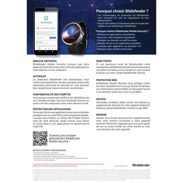 Applications de sécurité - BITDEFENDER - Mobile Security pour Android ...