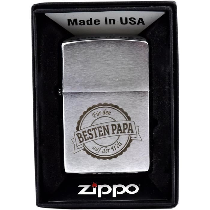 Briquet Essence Zippo Argenté Acier Inoxydable Jamais Servi