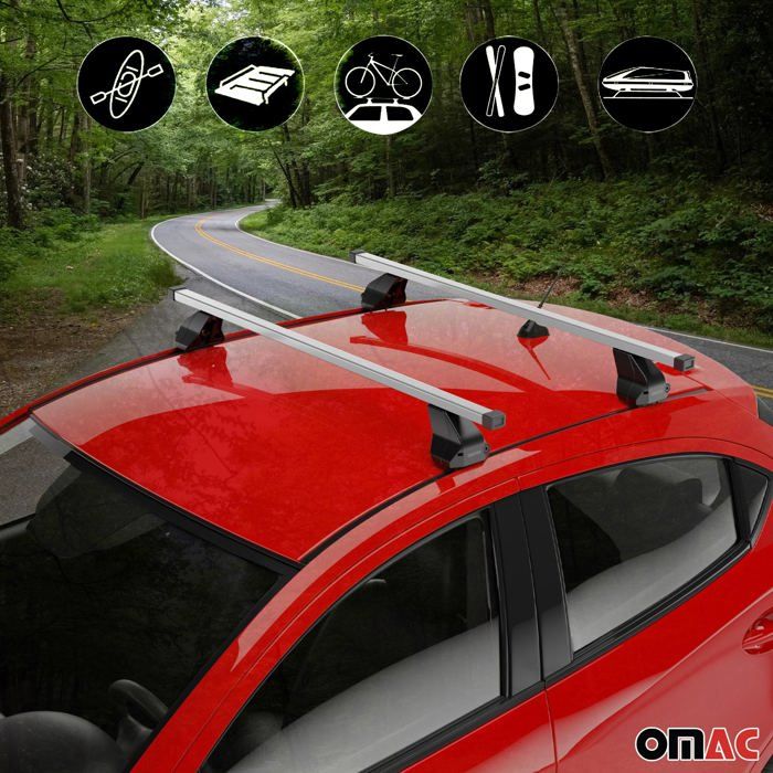 Barres De Toit Pour Fiat Panda II 2003-2012 5P Gris Argenté 2 Pièces ABE - Auto