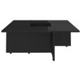 (VENTE FLASH) Petite Table Basse-Bout de Canapé-Table d'appoint contemporain Noir brillant 79,5x79,5x30 cm Aggloméré|9636-3