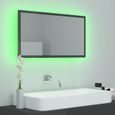 1421ROBUST•Miroir à LED de salle de bain Miroir Murale de Toilettes Parfait Gris brillant 80x8,5x37 cm Aggloméré-3