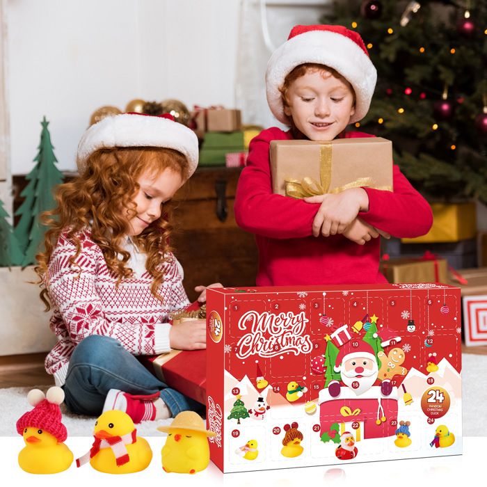 Chennyfun Calendrier De L'Avent Avec 24 Canards En Caoutchouc, 24 Canards En Caoutchouc Noël, Calendrier De L'Avent De Canard En Caoutchouc De Noël, Cadeau Pour Garçons Et Filles