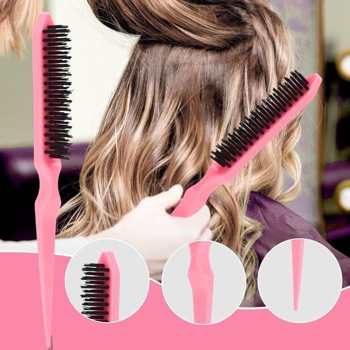 Kit 3 Pièces : Brosse Teasing + Peigne Double Tranchant - Noir - Neuf - ZELHYEUU